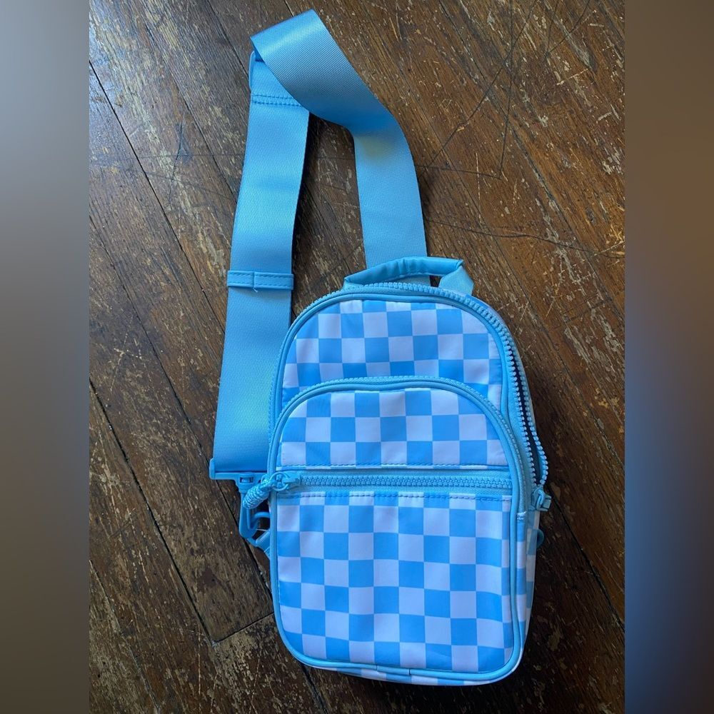 NOBO Blue and White Backpack with Modern Design